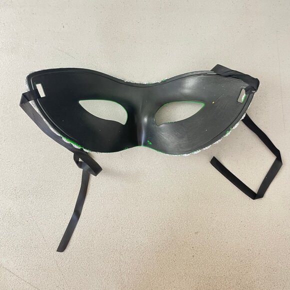 Masquerade Mask Green Gold Silver Tie Back Fancy Halloween Costume Party - Picture 3 of 4